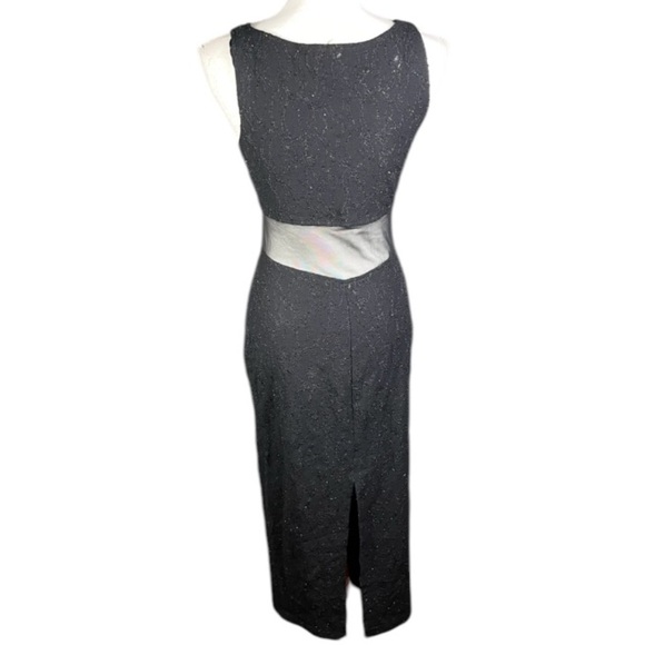 All That Jazz Dress Womens Medium Black Vintage Y2K Whimsigoth Sparkle Mesh Maxi - Picture 6 of 9